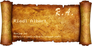 Riedl Albert névjegykártya